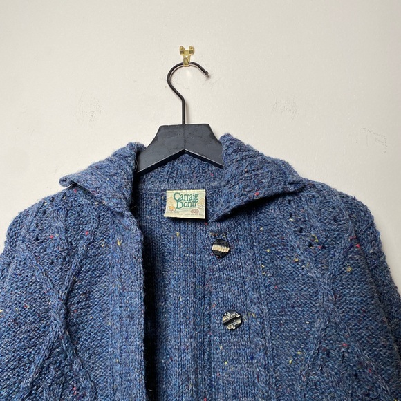Carraig Donn Aran Irish 100% Wool Cardigan - Picture 4 of 8